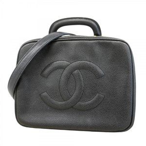 Chanel vanity bag in caviar skin, black, for women